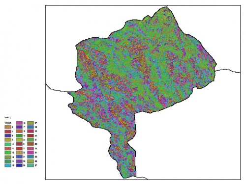  نقشه ظرفیت تبادلی کاتیون خاک در عمق 5 سانتیمتری استان يزد