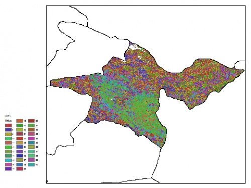  نقشه ظرفیت تبادلی کاتیون خاک در عمق 30 سانتیمتری استان تهران