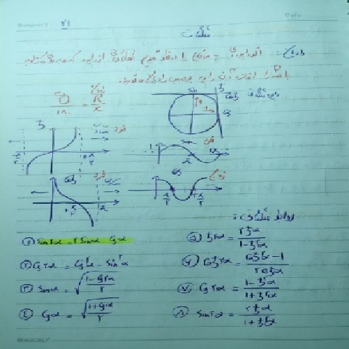  مجموعه نکات مهم و کنکوری  مبحث مثلثات