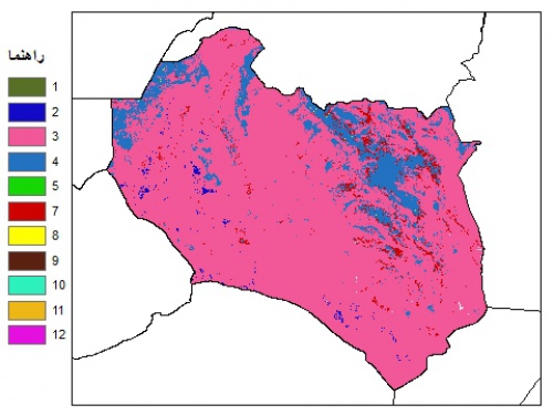  نقشه بافت خاک در عمق 200 سانتیمتری استان خراسان جنوبي