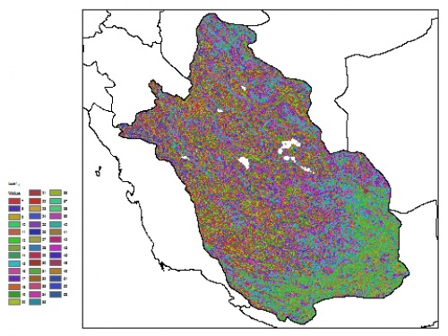  نقشه ظرفیت تبادلی کاتیون خاک در عمق 60 سانتیمتری استان فارس