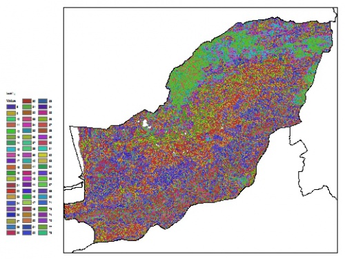  نقشه ظرفیت تبادلی کاتیون خاک در عمق صفر سانتیمتری استان گلستان