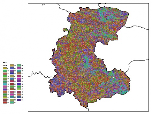  نقشه ظرفیت تبادلی کاتیون خاک در عمق 5 سانتیمتری استان مركزي