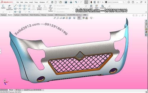  آموزش پیشرفته سالیدورک solidworks طراحی سپر ماشین