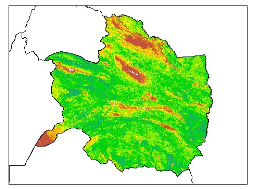  نقشه PH خاک محلول در آب در عمق 5 سانتیمتری استان  خراسان رضوي