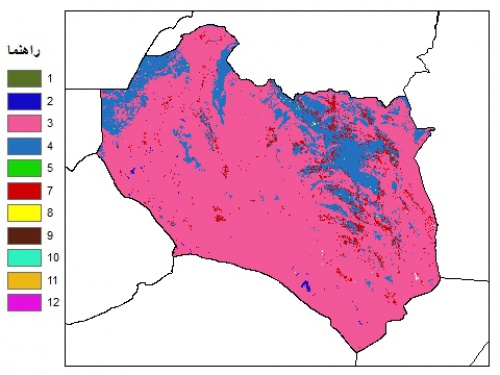  نقشه بافت خاک در عمق 100 سانتیمتری استان خراسان جنوبي