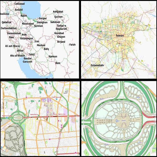  نقشه آفلاین OSM ایران 2024 بزرگنمایی  22x