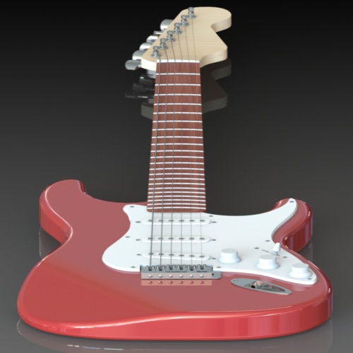  طراحی گیتار الکتریکی با استفاده از نرم افزار Solid Works سالیدورکز