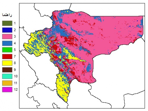  نقشه بافت خاک در عمق 200 سانتیمتری استان اصفهان