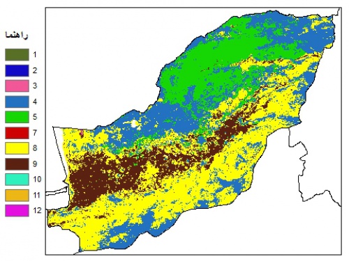  نقشه بافت خاک در عمق 30 سانتیمتری استان گلستان