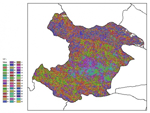 نقشه ظرفیت تبادلی کاتیون خاک در عمق 5 سانتیمتری استان قزوين