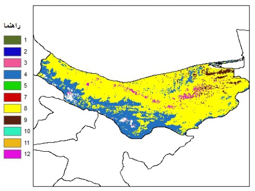  نقشه بافت خاک در عمق 30 سانتیمتری استان مازندران