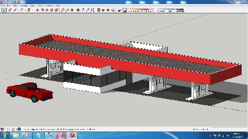  طرح اسکچاپ 3 بعدی پمپ بنزین.....A10