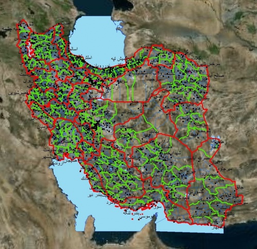  لایه های gis استان،شهرستان،بخش،دهستان،شهرها،دریاها،دریاچه ها،مرداب هاو جزایر