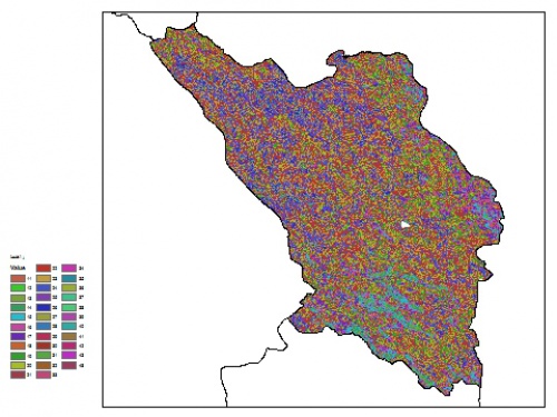  نقشه ظرفیت تبادلی کاتیون خاک در عمق 5 سانتیمتری استان چهارمحال و بختياري
