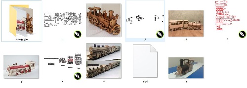  مجموعه 5 عددی فایل برش لیزر لوکوموتیو قطار