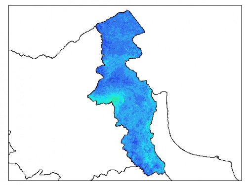  نقشه وزن مخصوص ظاهری خاک در عمق 60 سانتیمتری استان اردبيل