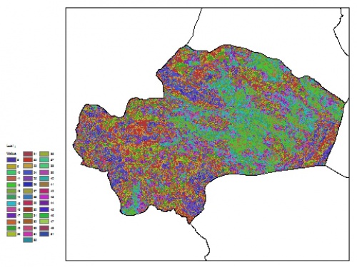  نقشه ظرفیت تبادلی کاتیون خاک در عمق 15 سانتیمتری استان قم