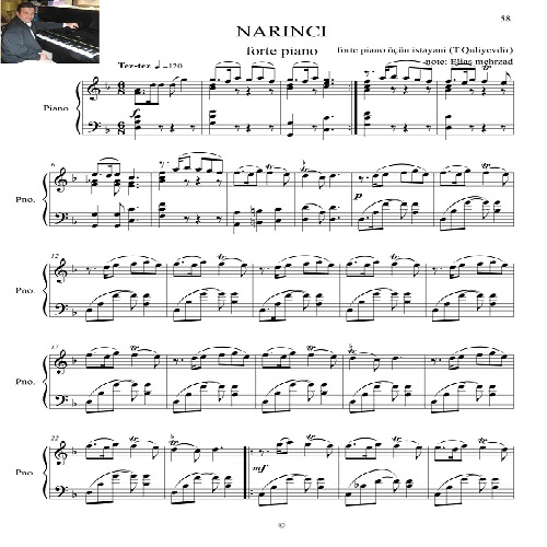  نت رقص آذری نارینجی برای پیانو در2ص