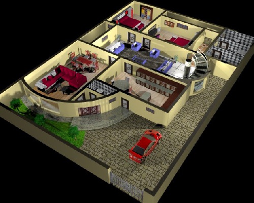  مدل سه بعدی پروژه کامل طراحی داخلی آپارتمان مسکونی (تری دی اس مکس)