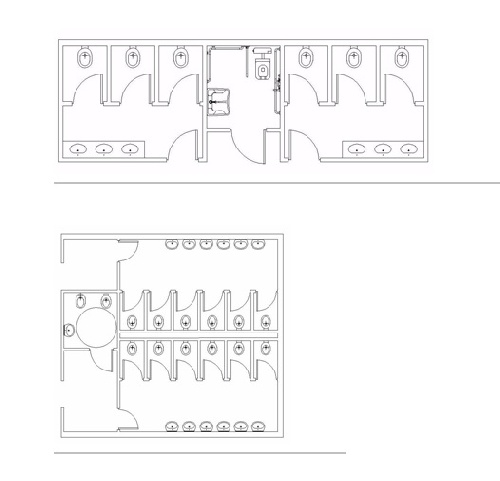  فایل اتوکد طراحی چندین نمونه سرویس بهداشتی عمومی