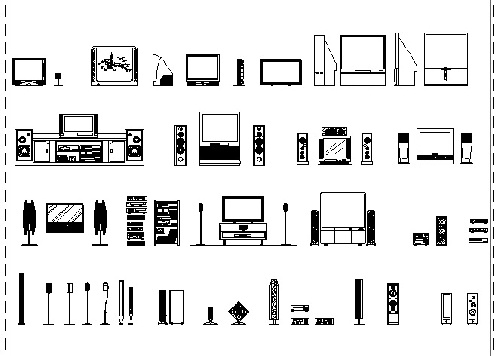  فایل اتوکد آبجکت انواع سیستم صوتی و تلویزیون