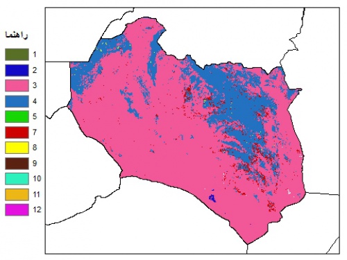  نقشه بافت خاک در عمق 15 سانتیمتری استان خراسان جنوبي