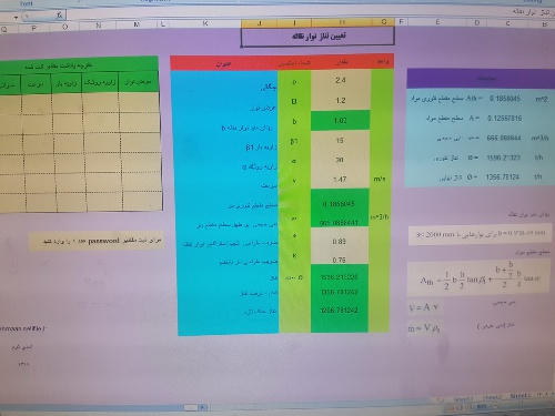   فرمول Excel محاسبه تناژ نوار نقاله   