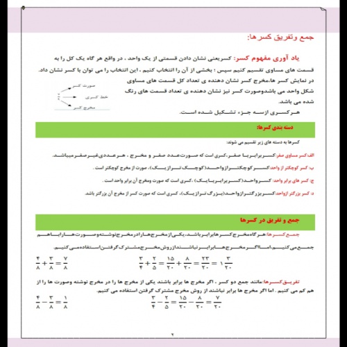  آموزش ریاضی پایه ششم فصل دوم