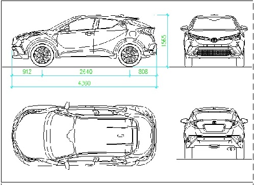  فایل اتوکد آبجکت خودروی تویوتا C-HR 2017