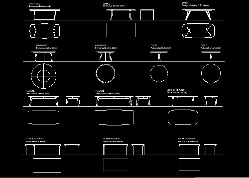  فایل اتوکد آبجکت انواع میز جلوی مبل