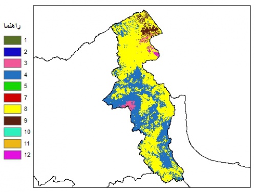  نقشه بافت خاک در عمق 200 سانتیمتری استان اردبيل