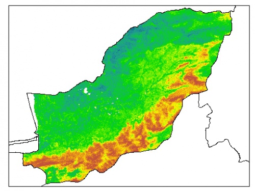  نقشه PH خاک محلول در آب در عمق صفر سانتیمتری استان  گلستان
