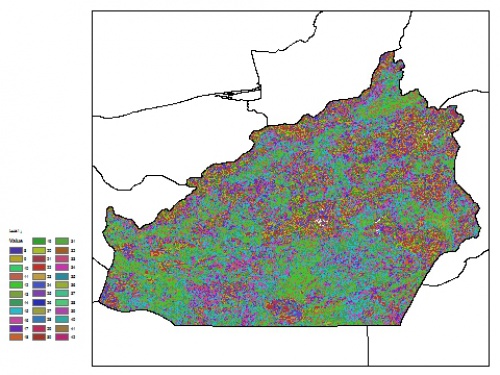  نقشه ظرفیت تبادلی کاتیون خاک در عمق 30 سانتیمتری استان سمنان