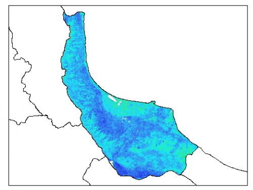  نقشه وزن مخصوص ظاهری خاک در عمق 60 سانتیمتری استان گيلان