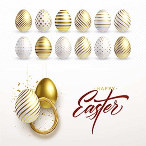 دانلود طرح وکتور تبریک عید پاک به سبک تخم مرغ رنگی 