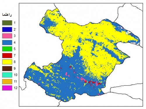  نقشه بافت خاک در عمق 100 سانتیمتری استان قزوين