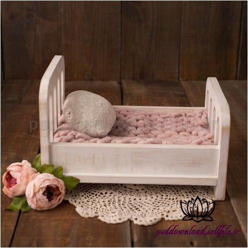  بک دراپ نوزاد تخت خواب چوبی -کد 2294