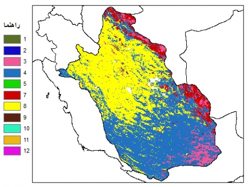  نقشه بافت خاک در عمق 60 سانتیمتری استان فارس