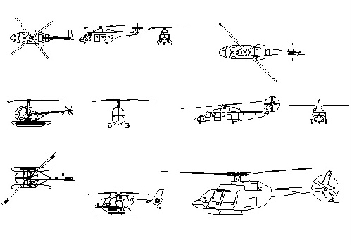  فایل اتوکد آبجکت انواع هلیکوپتر