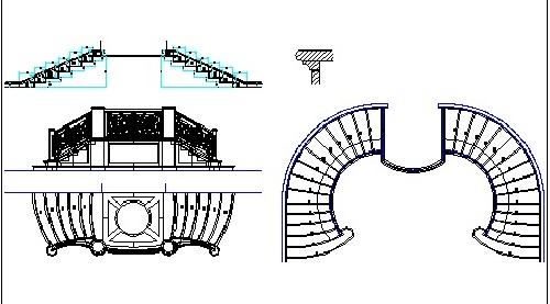  فایل اتوکد آبجکت طراحی پله های باروک