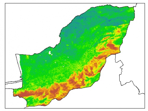  نقشه PH خاک محلول در آب در عمق 100 سانتیمتری استان  گلستان