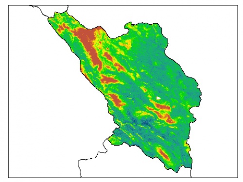  نقشه PH خاک محلول در آب در عمق 100 سانتیمتری استان  چهارمحال و بختياري