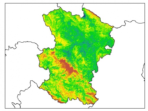  نقشه PH خاک محلول در آب در عمق 100 سانتیمتری استان  همدان