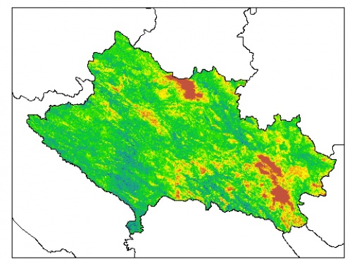  نقشه PH خاک محلول در آب در عمق 5 سانتیمتری استان  لرستان