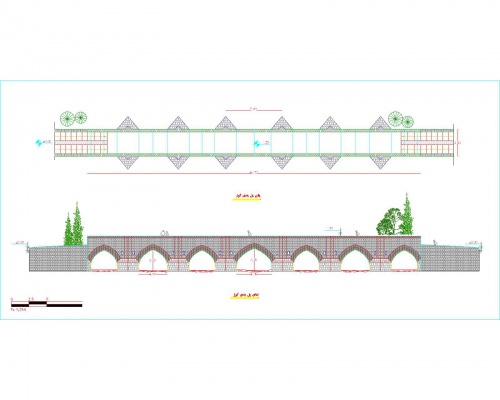  دانلود نقشه اتوکدی پلان و نمای 10 پل تاریخی اردبیل