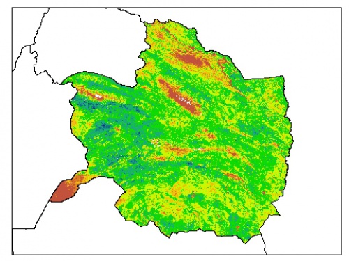  نقشه PH خاک محلول در آب در عمق 100 سانتیمتری استان  خراسان رضوي