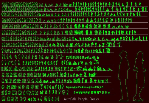  پکیج بلوکها و آبجکتهای اتوکد انواع پرسوناژ انسانی در حالات مختلف