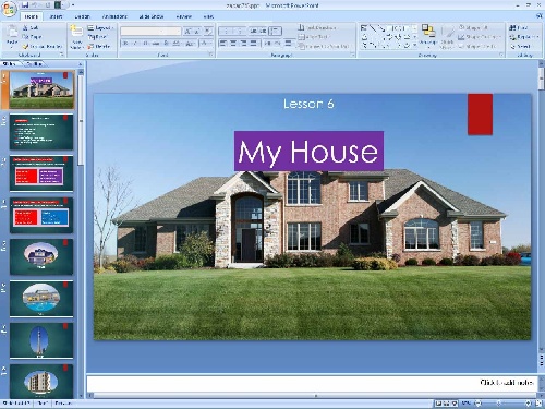   پاورپوینت درس ششم زبان انگلیسی پایه هفتم (My House) 