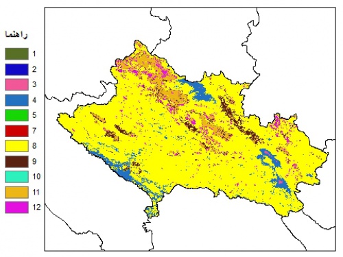  نقشه بافت خاک در عمق 60 سانتیمتری استان لرستان
